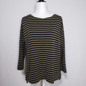 BOGNER Striped Shirt with 1/2 Zipper Closure
